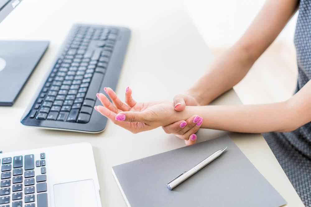 5 physical therapy treatments for a swollen wrist shutterstock 1505307551 wrist pain from typing